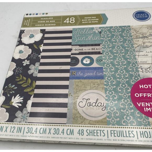 Seaglass By Craft Smith 12 X 12 Paper Pad~48 sheets - Picture 2 of 3